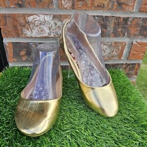 Prima Gold Ballet Style Flats, Women's Size 38/ 7.5 US